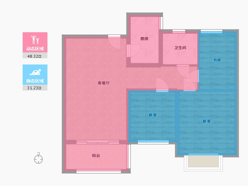 山东省-烟台市-红星国际广场住宅-70.77-户型库-动静分区