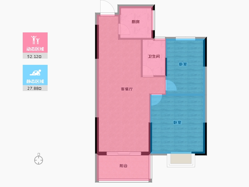 湖北省-襄阳市-襄投欣悦城-72.93-户型库-动静分区