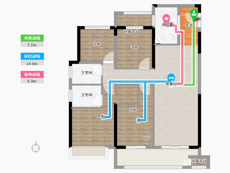 江苏省-常州市-金坛新城金郡-113.94-户型库-动静线