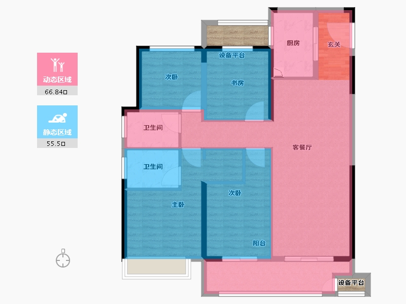 江苏省-常州市-金坛新城金郡-113.94-户型库-动静分区