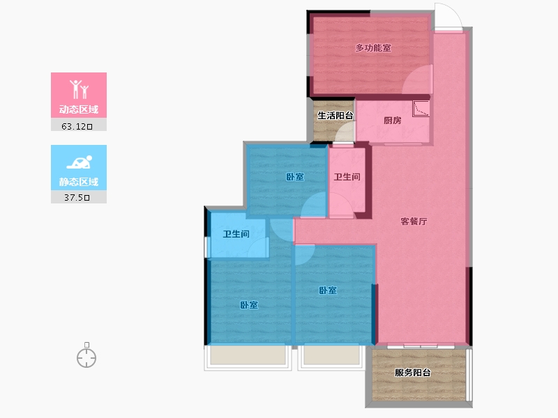 广东省-湛江市-建实帝景银湾-100.83-户型库-动静分区