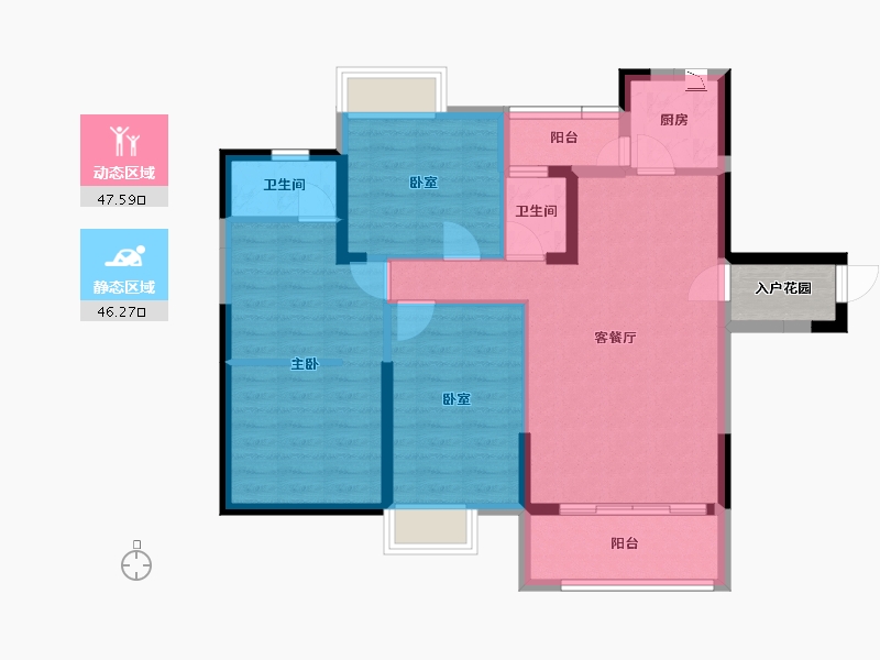 广东省-广州市-合汇学府名郡-86.61-户型库-动静分区