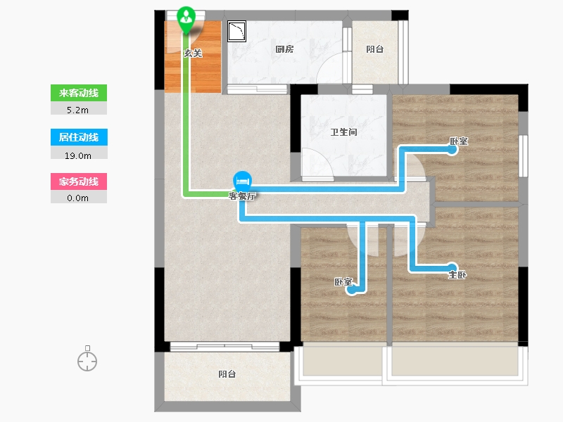 湖南省-长沙市-碧桂园公园壹号-66.76-户型库-动静线