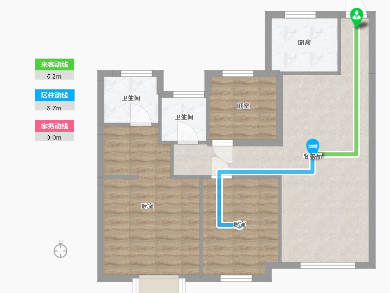 湖北省-天门市-中央公馆-75.40-户型库-动静线