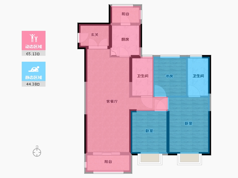 湖北省-武汉市-大华铂金瑞府三期-98.00-户型库-动静分区