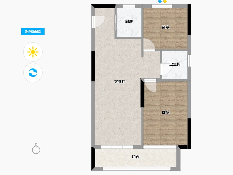 浙江省-杭州市-融信澜庭启杭-61.96-户型库-采光通风