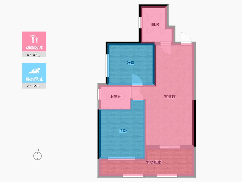 湖南省-长沙市-幸福考拉789-61.98-户型库-动静分区