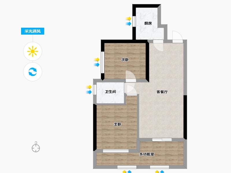 湖南省-长沙市-幸福考拉789-61.98-户型库-采光通风