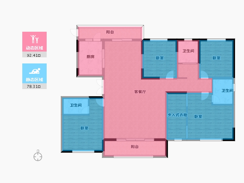 山东省-潍坊市-景泰园-154.04-户型库-动静分区