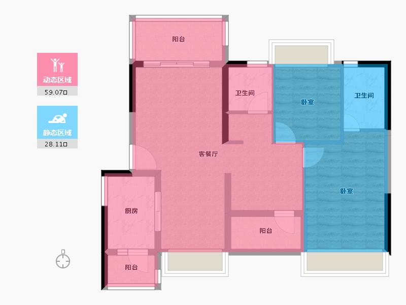 广东省-江门市-越秀天悦文华-77.26-户型库-动静分区