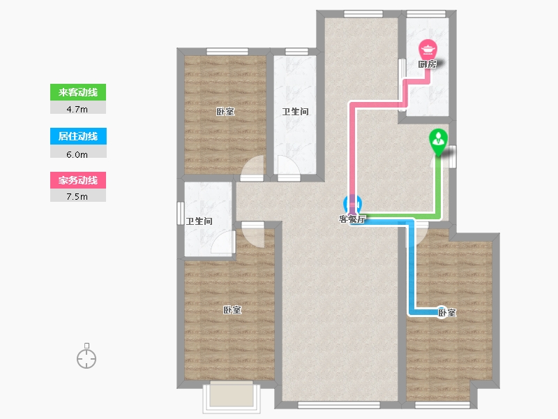 山东省-潍坊市-安丘壹号公馆-106.00-户型库-动静线