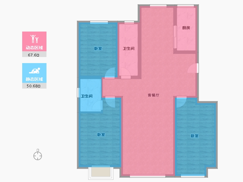 山东省-潍坊市-安丘壹号公馆-106.00-户型库-动静分区