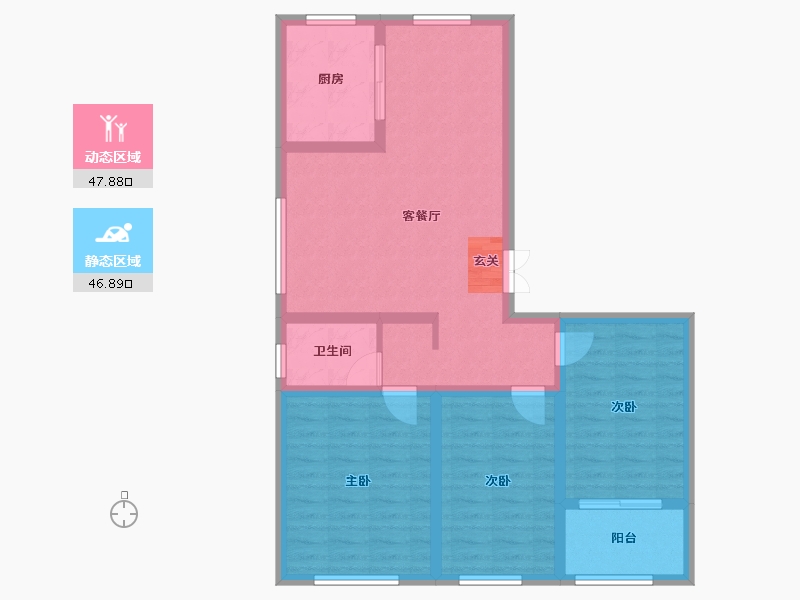 山东省-淄博市-民泰龙泰贵府-84.36-户型库-动静分区