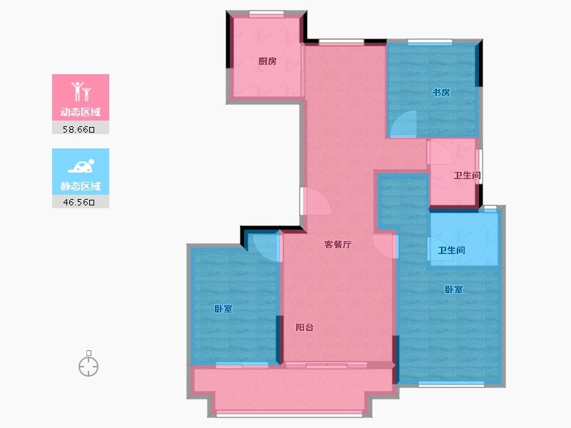 湖北省-武汉市-华发中城中央荟-94.20-户型库-动静分区