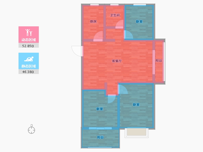 江苏省-宿迁市-乐府兰庭书香苑-88.00-户型库-动静分区