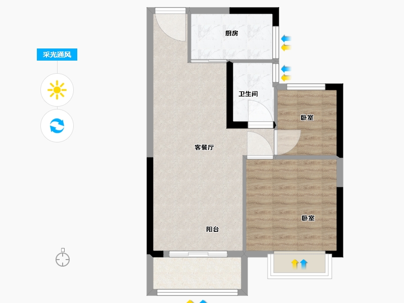 湖北省-武汉市-首开光明国风上观-61.18-户型库-采光通风