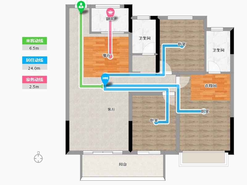 河南省-信阳市-华壹·天福上和院-105.00-户型库-动静线