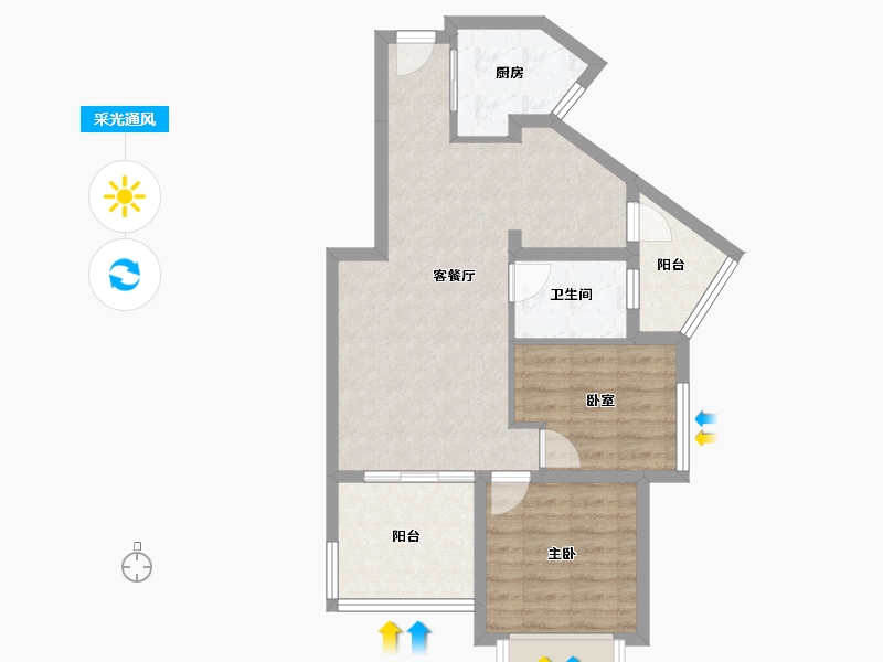 福建省-厦门市-永鸿厦门湾1号-64.95-户型库-采光通风