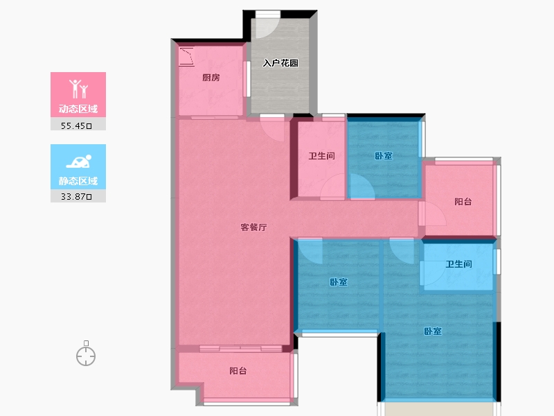 广东省-广州市-创基天峰-85.16-户型库-动静分区