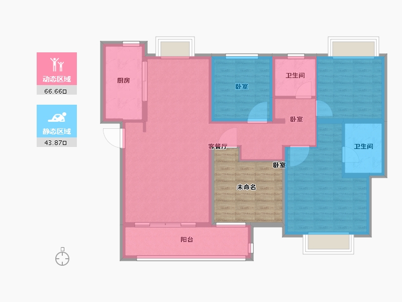 湖北省-武汉市-金地中核格林格林-110.00-户型库-动静分区