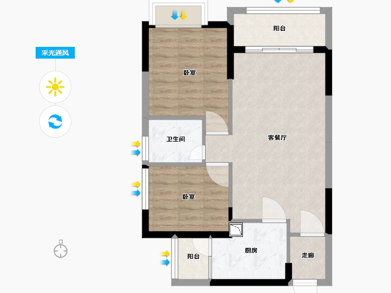 广东省-广州市-合汇学府名郡-62.00-户型库-采光通风