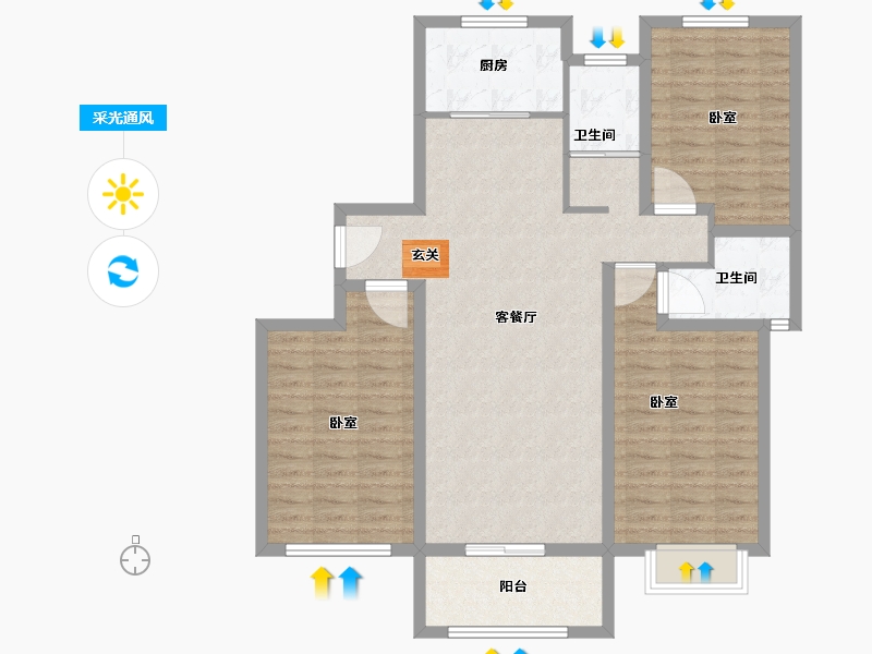 山东省-潍坊市-城投清荷园-106.01-户型库-采光通风