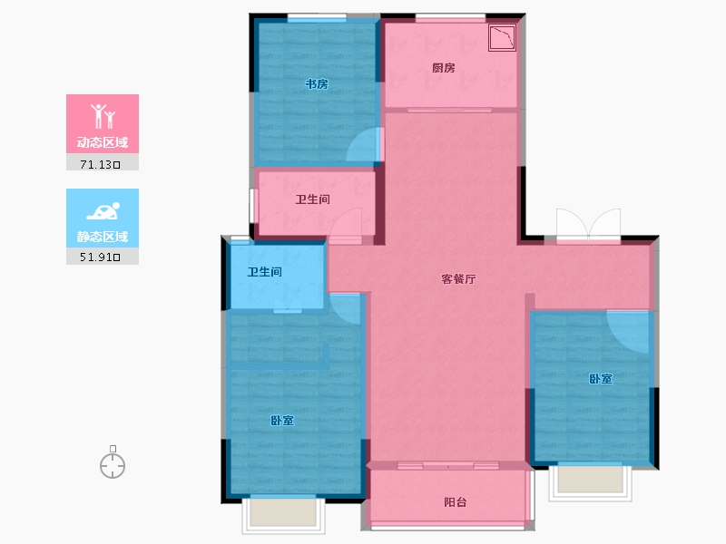 河南省-商丘市-华地美·华安府-110.26-户型库-动静分区