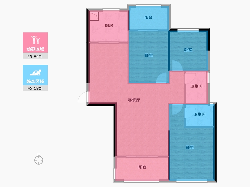 湖南省-株洲市-康桥小镇-91.98-户型库-动静分区