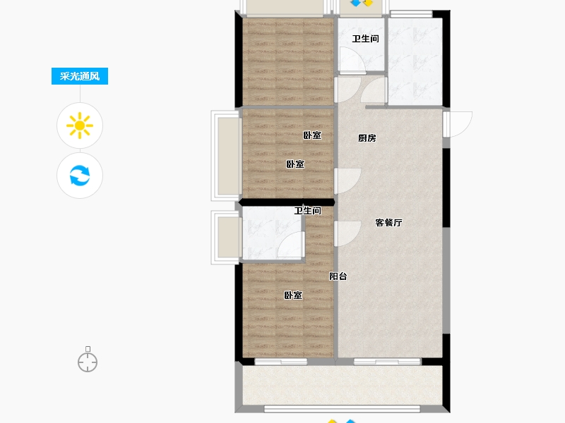 湖北省-武汉市-首开光明国风上观-94.00-户型库-采光通风