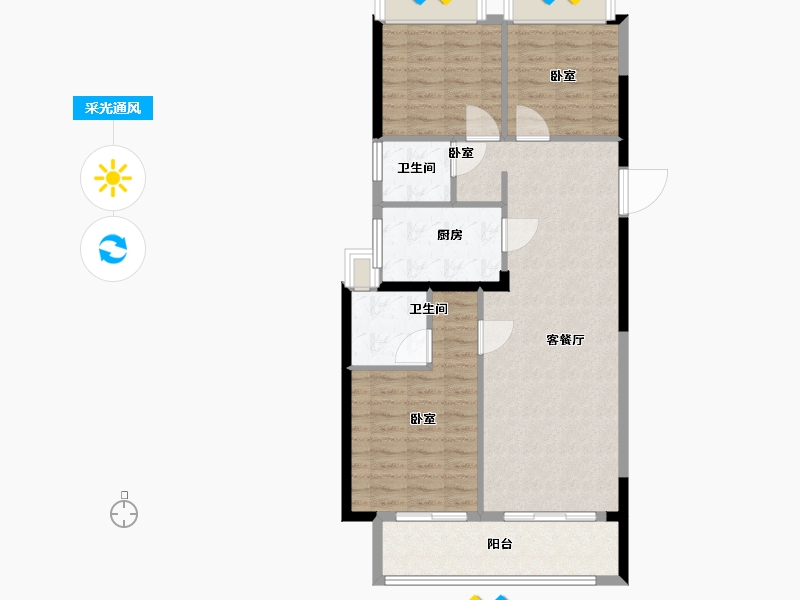 湖北省-武汉市-首开光明国风上观-88.00-户型库-采光通风