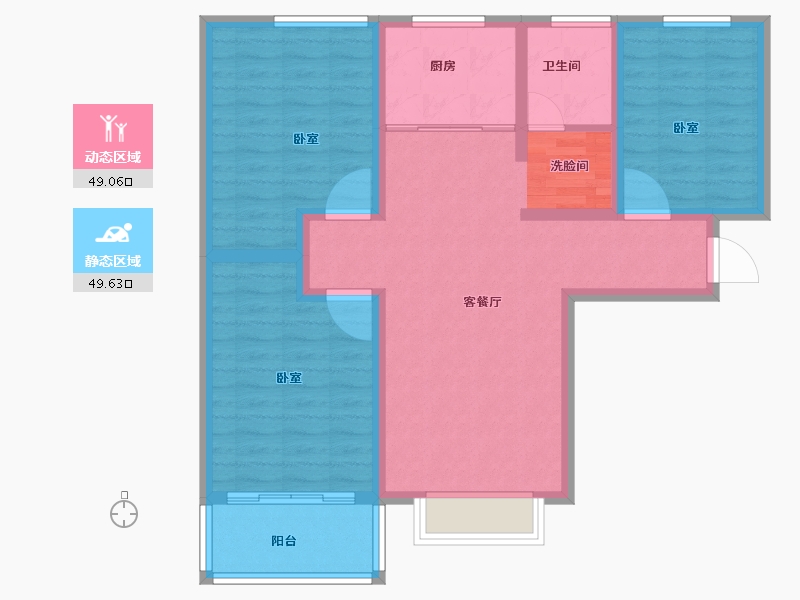 河南省-商丘市-民主公馆-88.00-户型库-动静分区