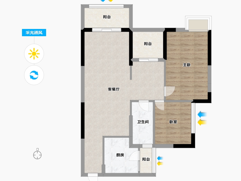 广东省-广州市-合汇学府名郡-74.00-户型库-采光通风