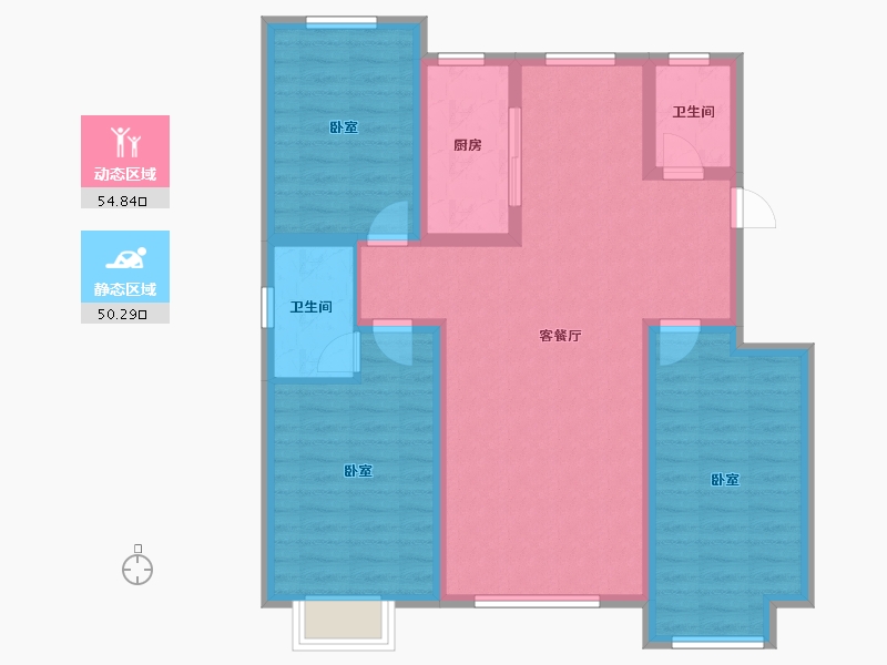 山东省-潍坊市-安丘壹号公馆-94.00-户型库-动静分区