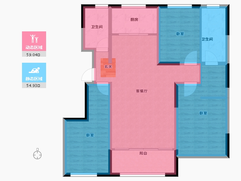 山东省-潍坊市-景泰园-102.19-户型库-动静分区