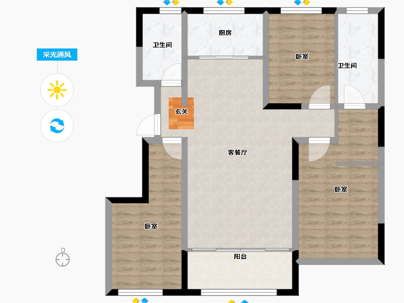 山东省-潍坊市-景泰园-102.19-户型库-采光通风