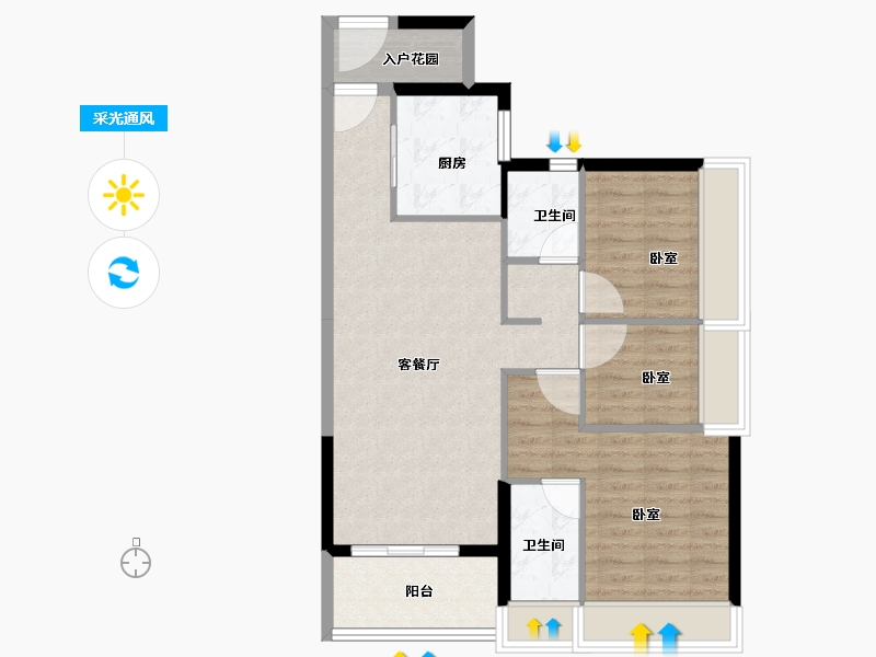 广东省-广州市-时代水岸-78.00-户型库-采光通风