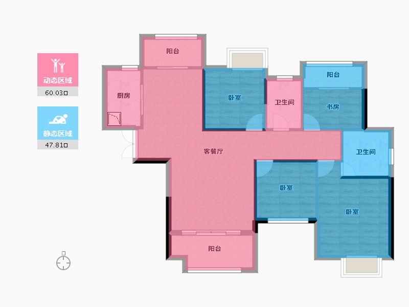 湖南省-株洲市-华晨神农府-97.52-户型库-动静分区