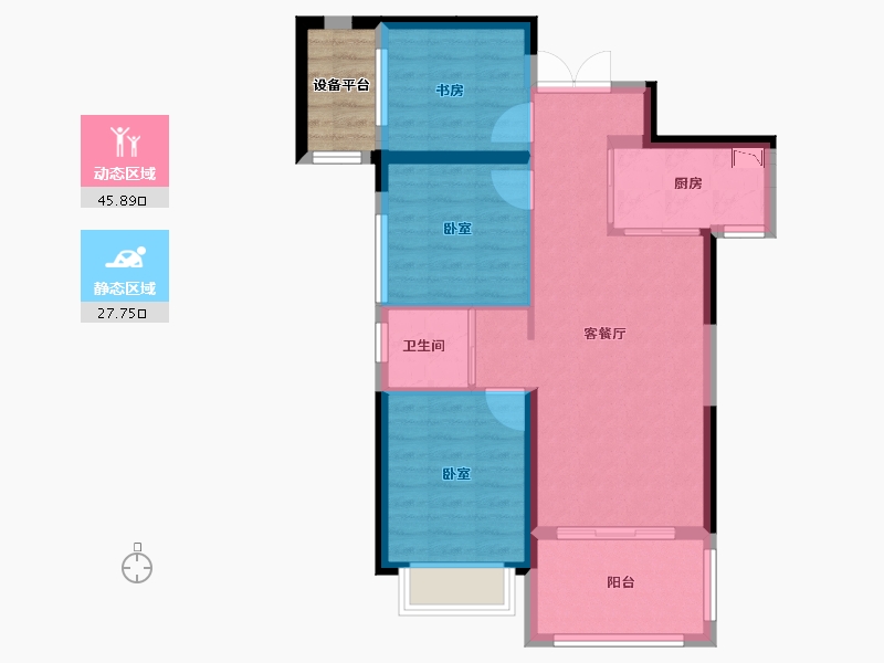 湖南省-长沙市-中交·中央公园-69.34-户型库-动静分区