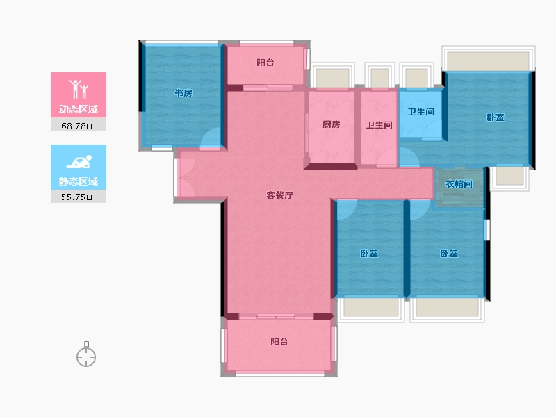 广东省-湛江市-方圆金海湾豪庭-111.19-户型库-动静分区