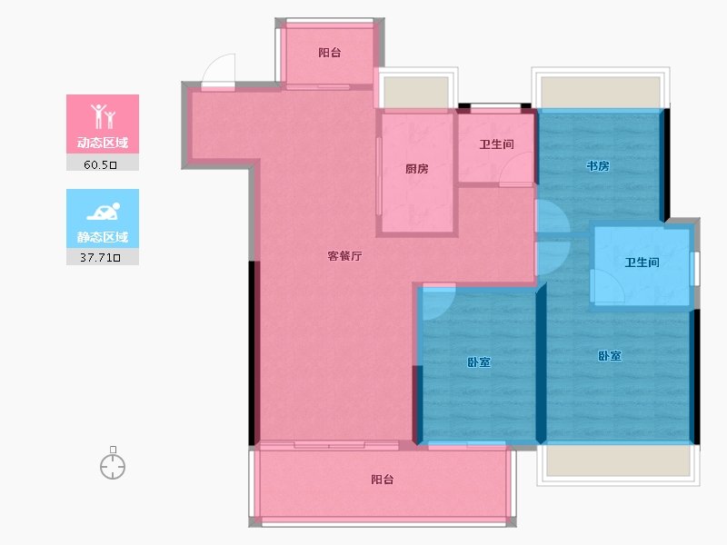 湖北省-十堰市-大家十里桃源-88.54-户型库-动静分区