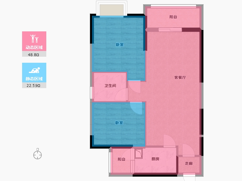 广东省-广州市-合汇学府名郡-63.57-户型库-动静分区