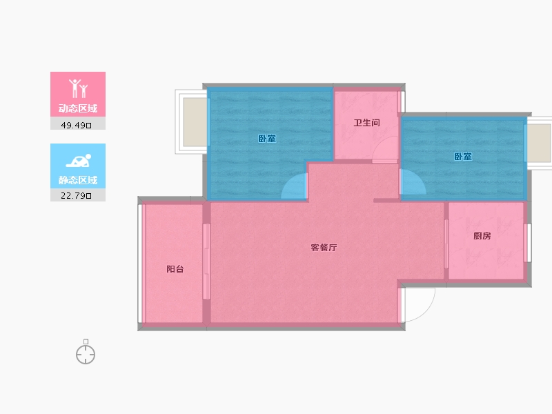 湖北省-黄冈市-航信中部汽贸城-65.90-户型库-动静分区