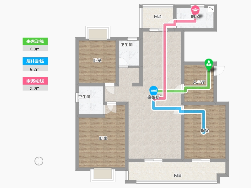 河南省-驻马店市-众泰御景湾-104.53-户型库-动静线