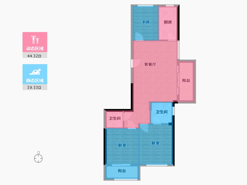 浙江省-杭州市-融信澜庭启杭-75.33-户型库-动静分区