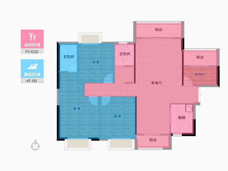 湖南省-株洲市-华晨神农府-105.25-户型库-动静分区