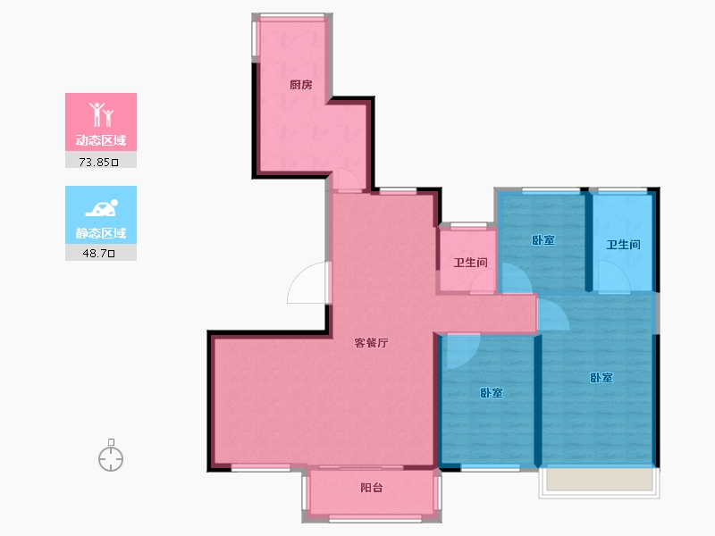 浙江省-宁波市-景瑞海国图志-111.00-户型库-动静分区