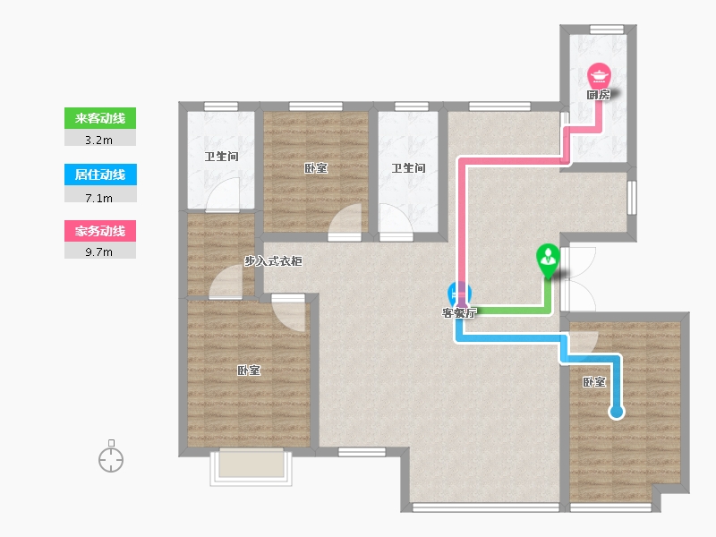 山东省-潍坊市-安丘壹号公馆-128.01-户型库-动静线