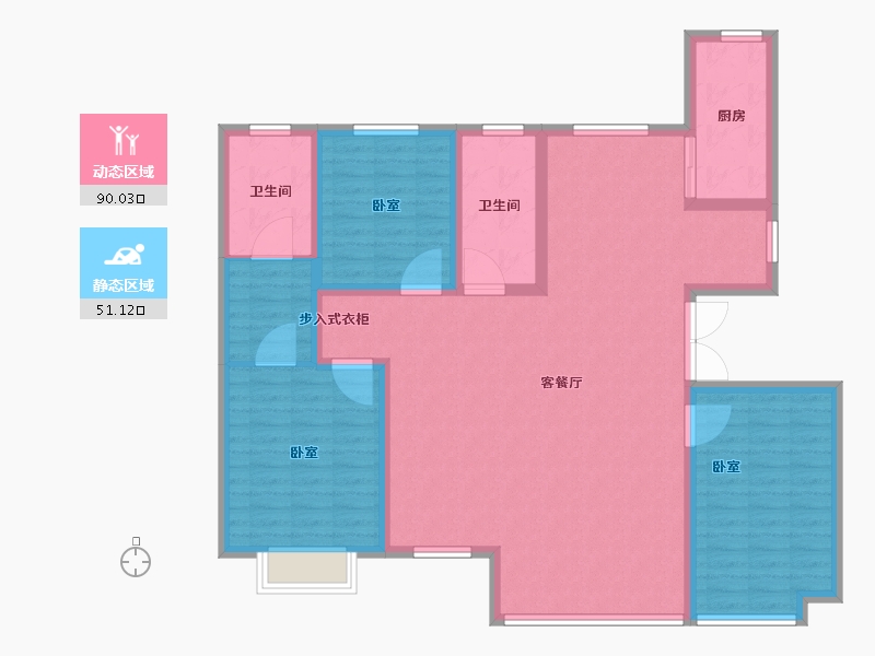 山东省-潍坊市-安丘壹号公馆-128.01-户型库-动静分区