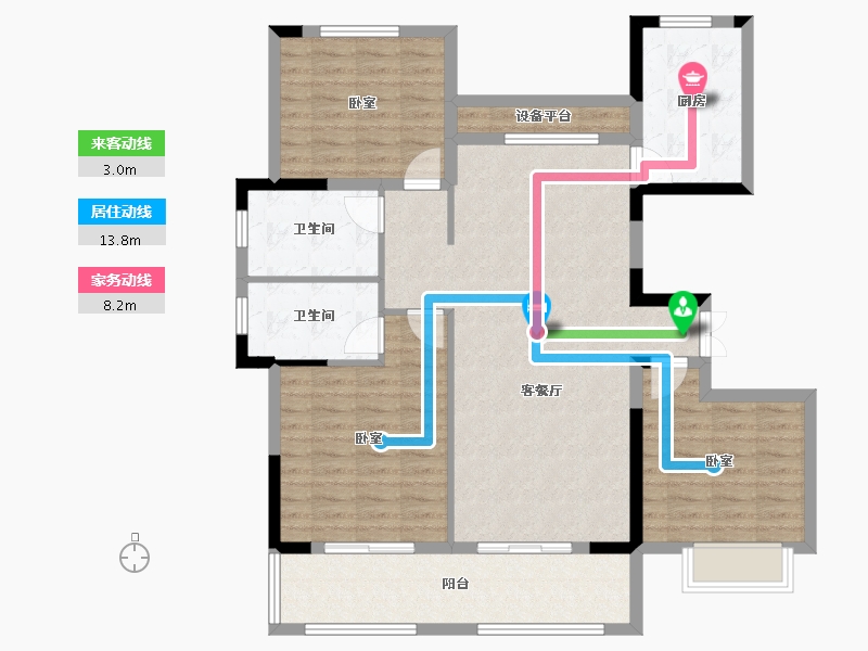 湖北省-黄冈市-徽城·金色家园-108.80-户型库-动静线