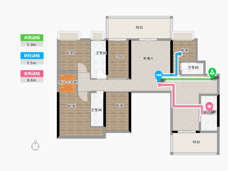 广东省-佛山市-美的御海东郡-170.19-户型库-动静线